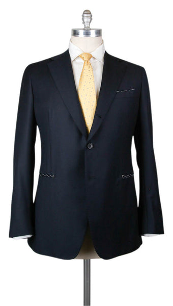 Principe d'Eleganza Navy Blue Wool Solid Suit - 46/56 - (B90LP1528)