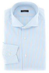 Sartorio Napoli Light Blue Striped Shirt - Slim - 16.5/42 - (SA-C2STRX16)