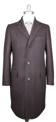 Luigi Borrelli Brown Cashmere Herringbone Coat -  3 Button - 42/52