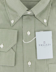 Truzzi Green Micro-Check Cotton Dress Shirt - Slim - (71) - Parent